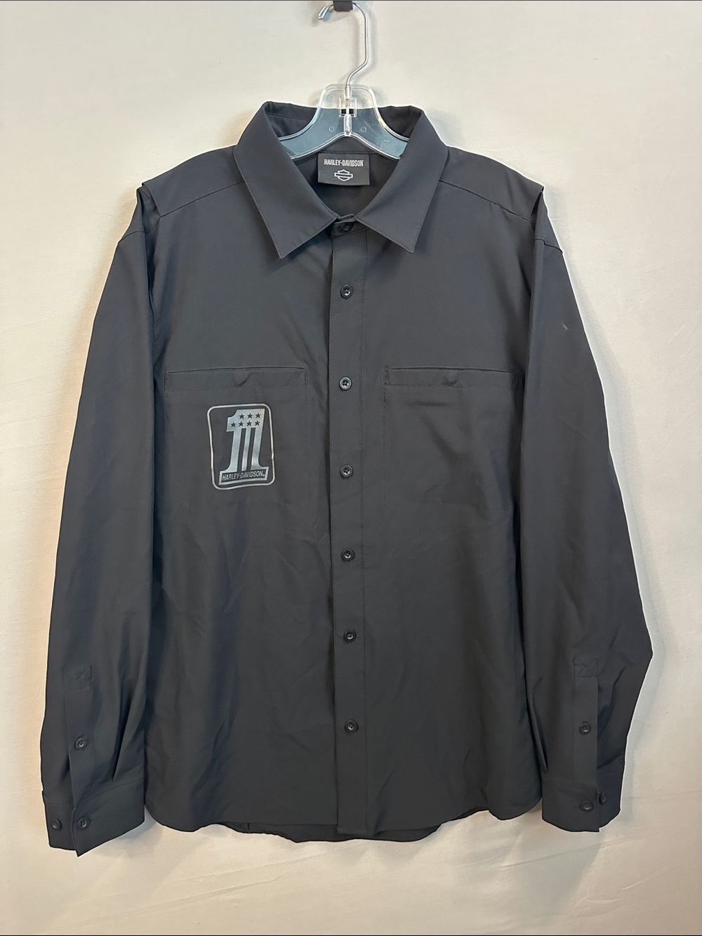 Harley-Davidson Black Long Sleeve Button-Up Work Shirt Men’s Large